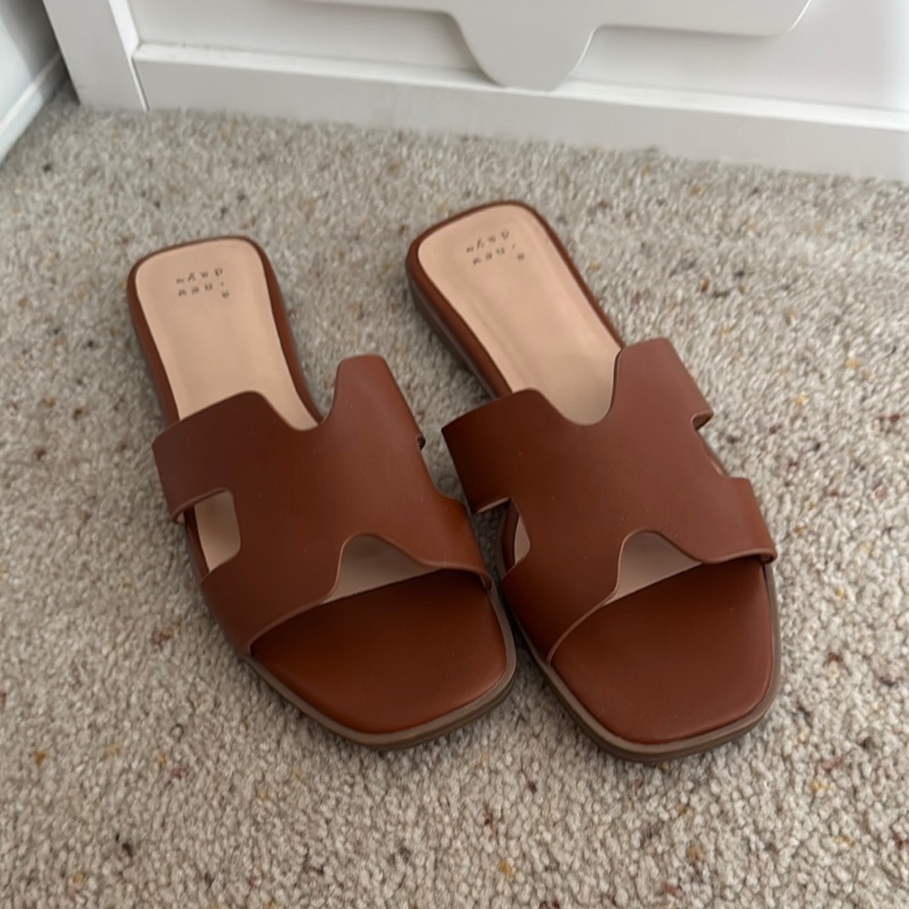 Brown Slide Sandals